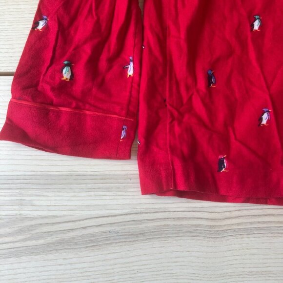Talbots Red Quilted Jacket pajama penguins animal winter holiday coat Size M - Picture 4 of 10